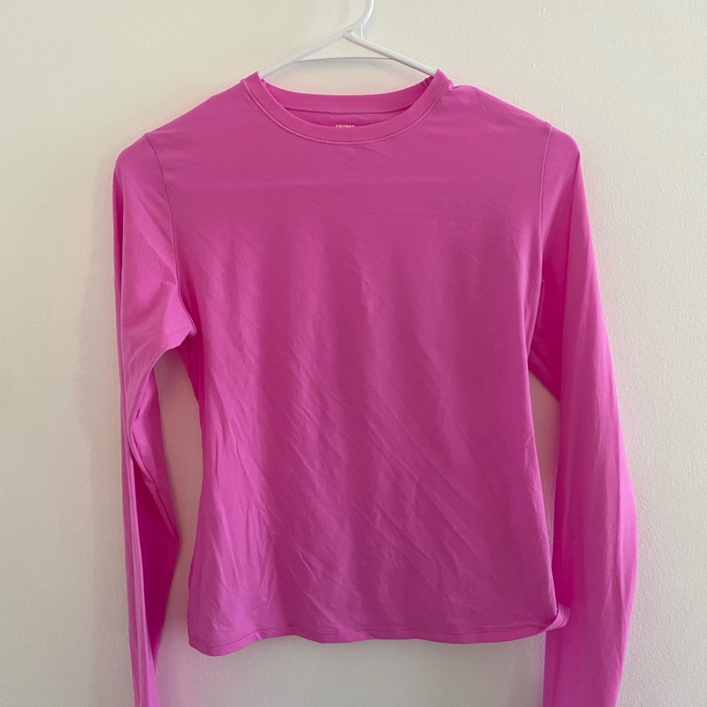 SKIMS Pink Fitted Long Sleeve T-Shirt